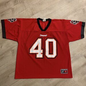 Vintage Logo Athletic NFL Tampa Bay Buccaneers Mike Alstott #40 Jersey Men's L